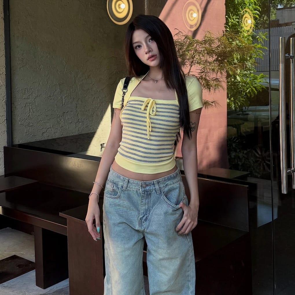 Áo kiểu nữ YELLOW tay bồng SAT489