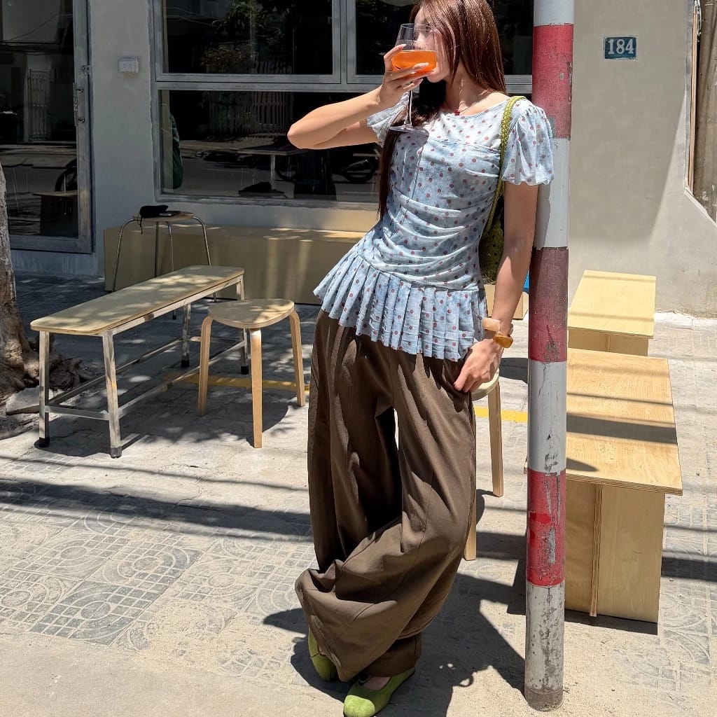 Áo kiểu nữ POLKA DOT chấm bi - Ảnh 3