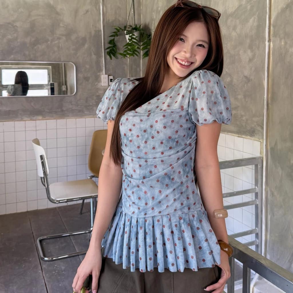 Áo kiểu nữ POLKA DOT chấm bi - Ảnh 4