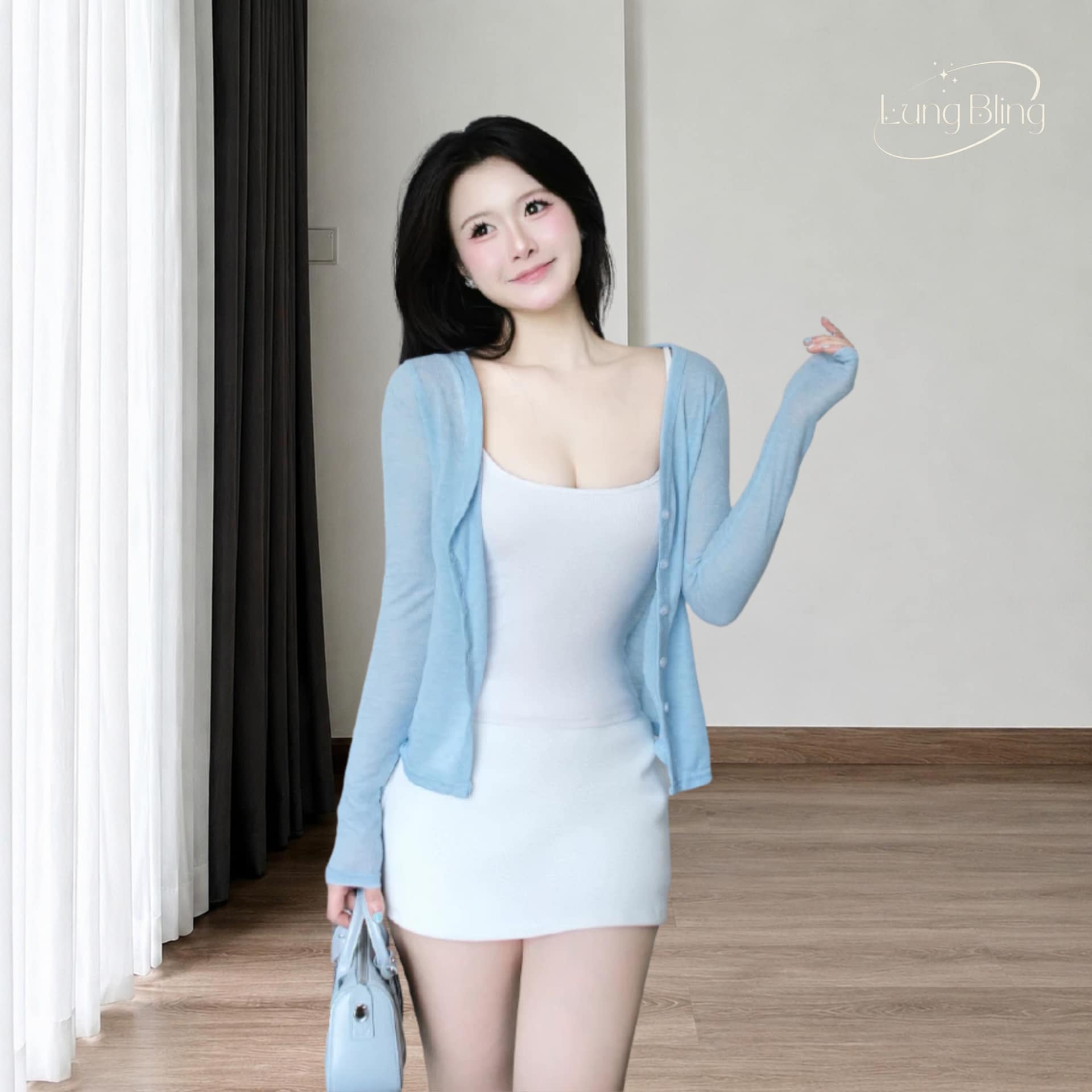Áo khoác Cardian nữ dài tay có cúc