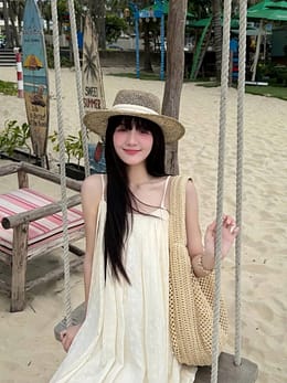 Đầm Hai Dây Babydoll Màu Kem thanh lịch dành cho nữ