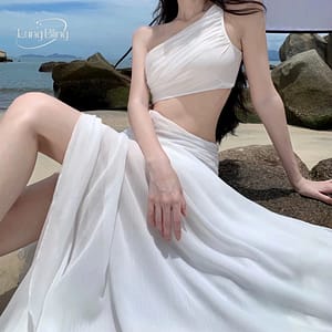 Đầm hở eo dáng dài sang chảnh