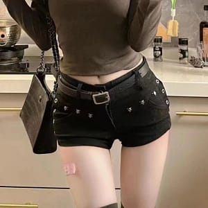 Quần short nữ denim ngắn ôm dáng