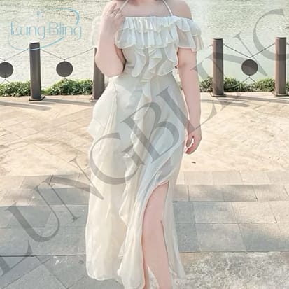 Váy Maxi đi biển trễ vai